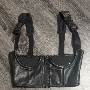 POSTER GIRL Black Leather Top